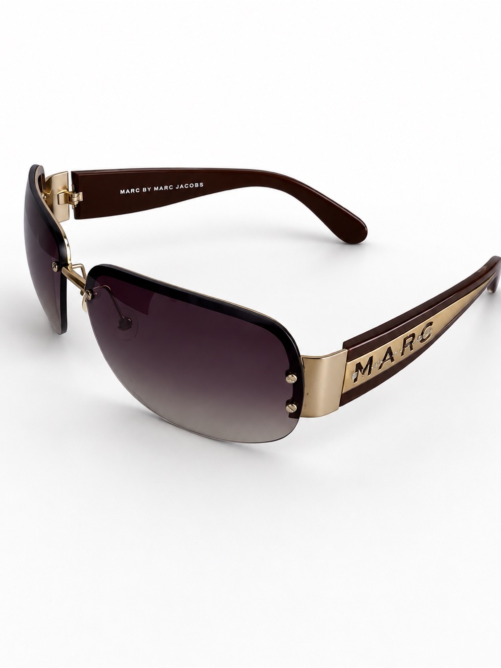 Marc by Marc Jacobs Y2K Vintage Brown Gradient Sunglasses with Case